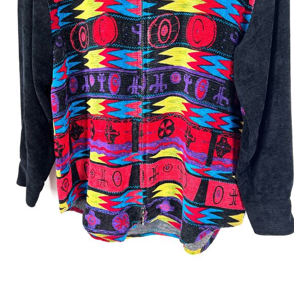 Chicos Design Vintage 2 Large Wearable Art Jacket Coat Blouse Shirt Top Abstract - Picture 4 of 7